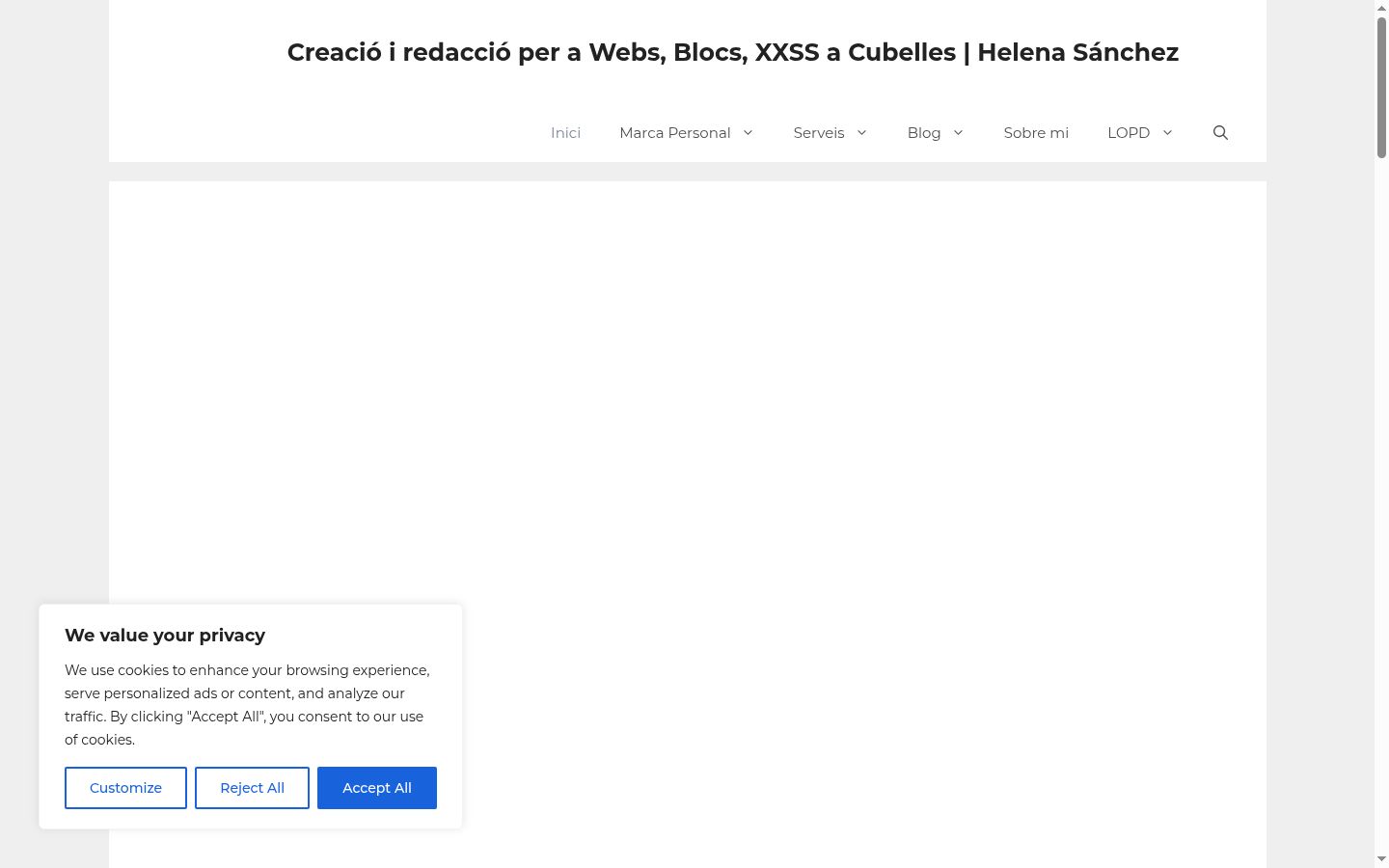 Screenshot of the consent banner shown before any interaction