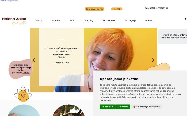 Screenshot von helenazajec.si