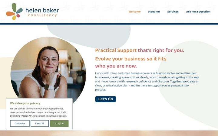Screenshot of helenbakerconsultancy.co.uk