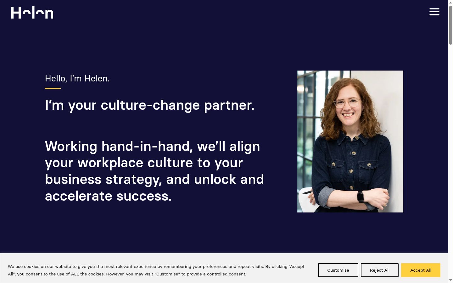 Screenshot of the consent banner shown before any interaction