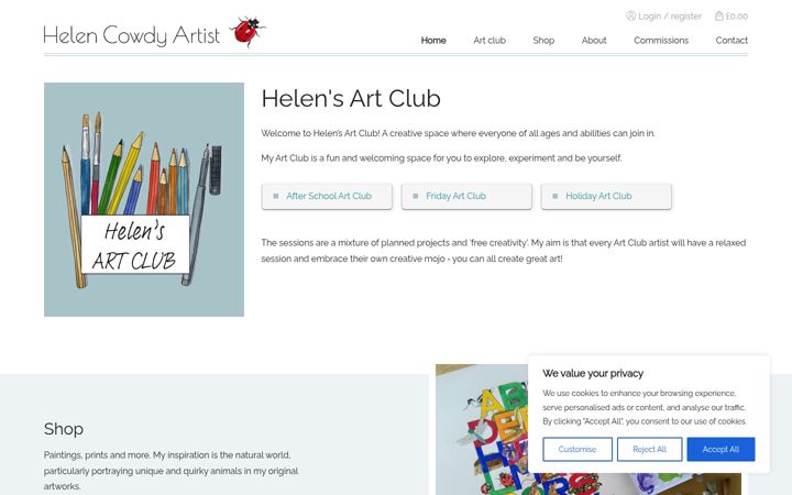 Screenshot of helencowdy.com