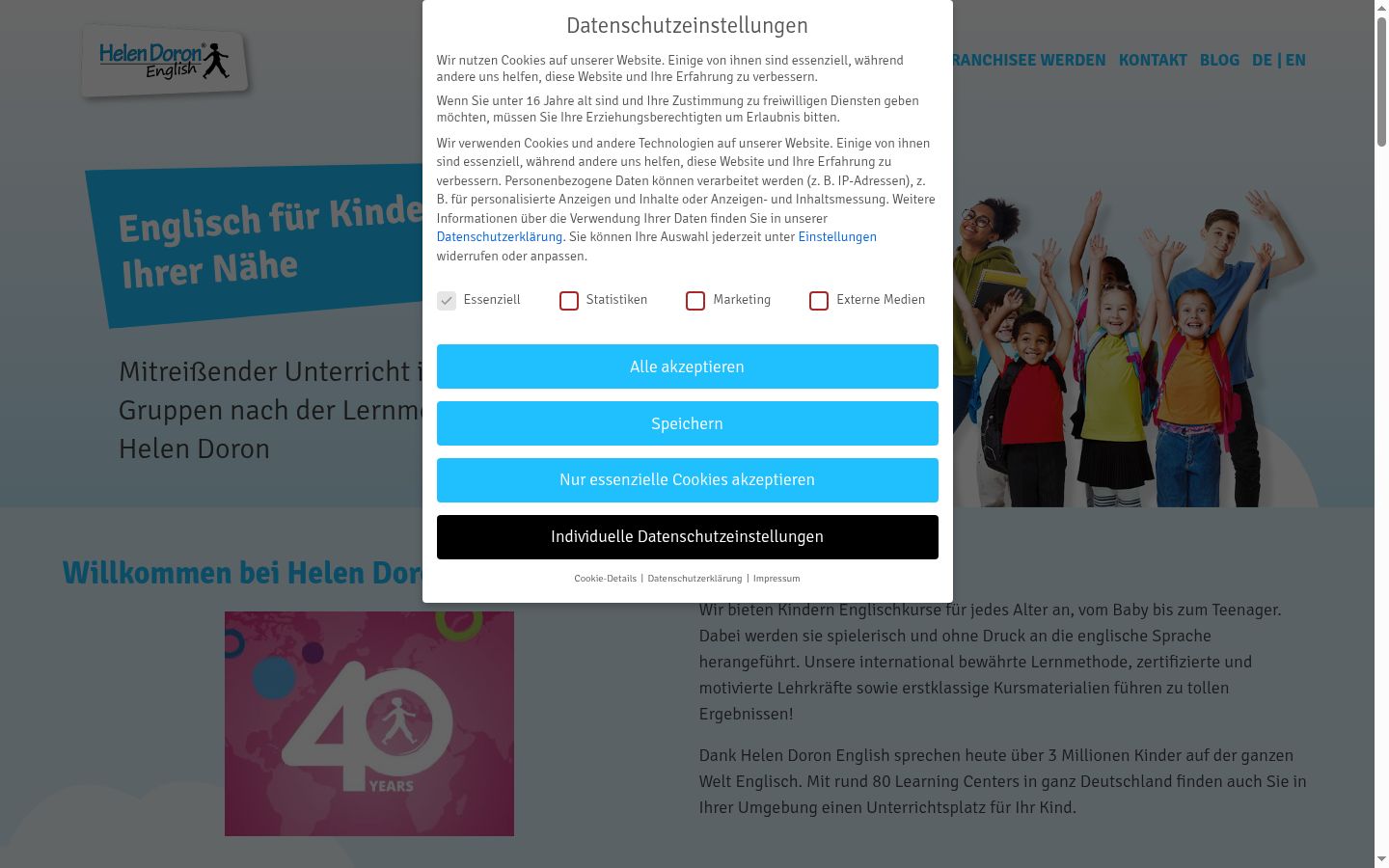 Capture d'écran de la bannière de consentement affichée avant toute interaction