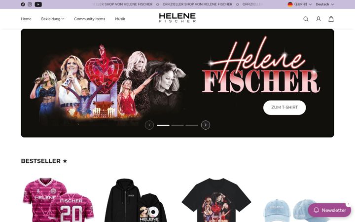 Screenshot of helene-fischer-shop.de
