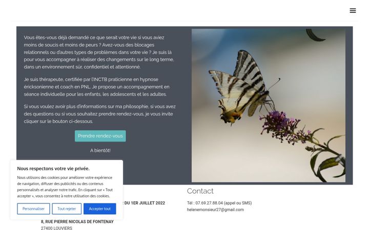 Screenshot of helene-monsieur27-hypnose.com