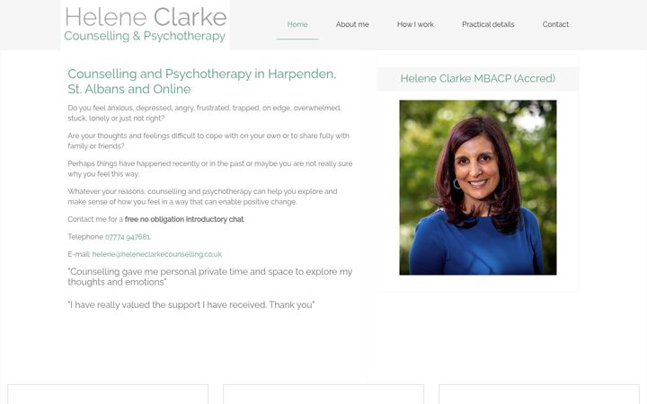 Screenshot of heleneclarkecounselling.co.uk