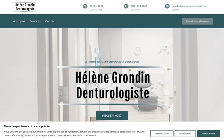 Screenshot of helenegrondindenturologiste.com