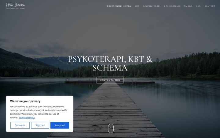 Screenshot of helenejohanssonpsykoterapi.se