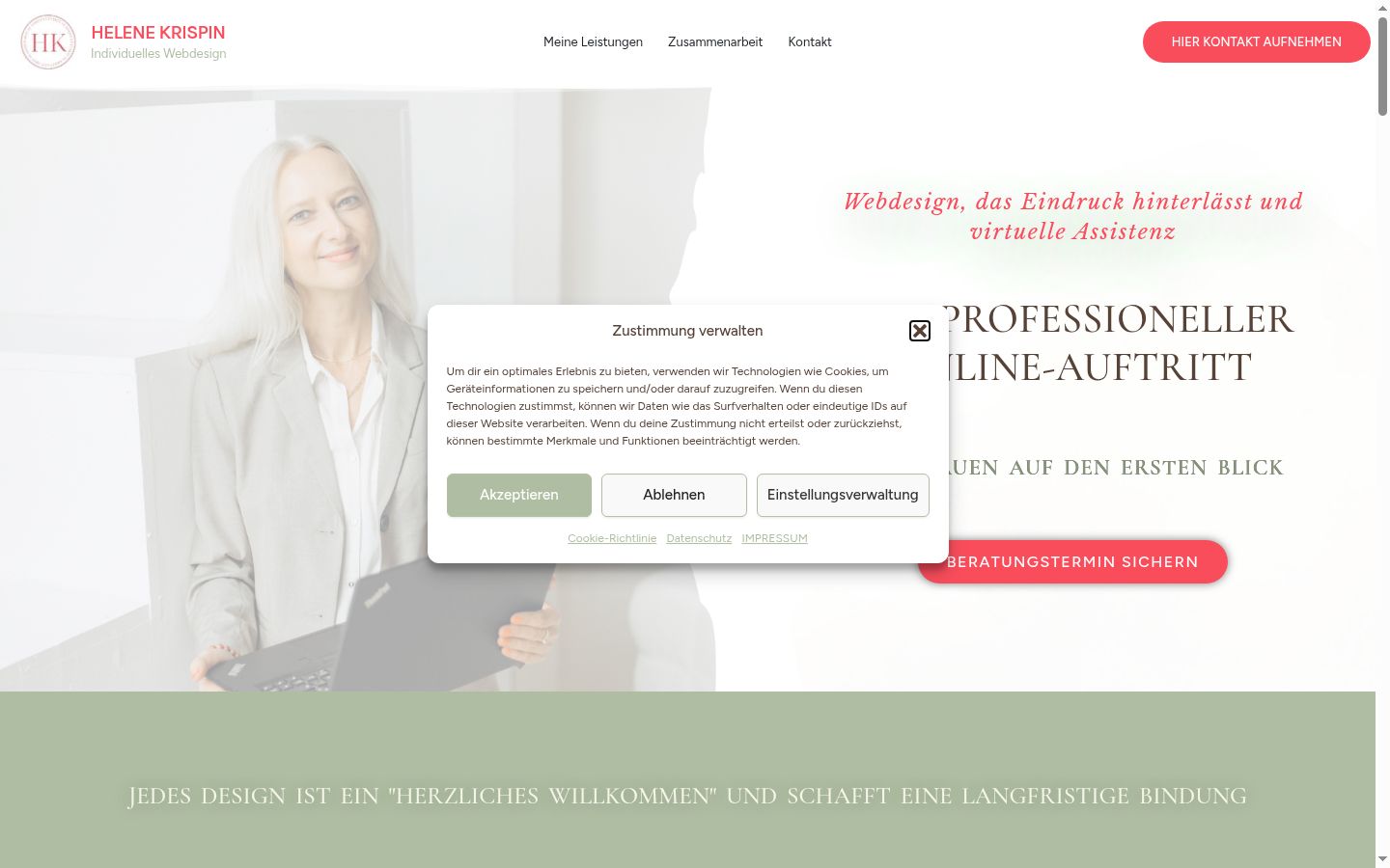 Screenshot van de toestemmingsbanner zoals getoond vóór enige interactie