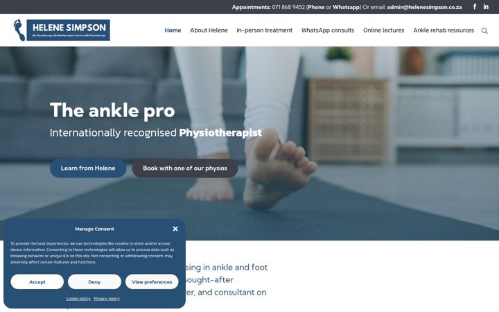 Screenshot of helenesimpson.co.za