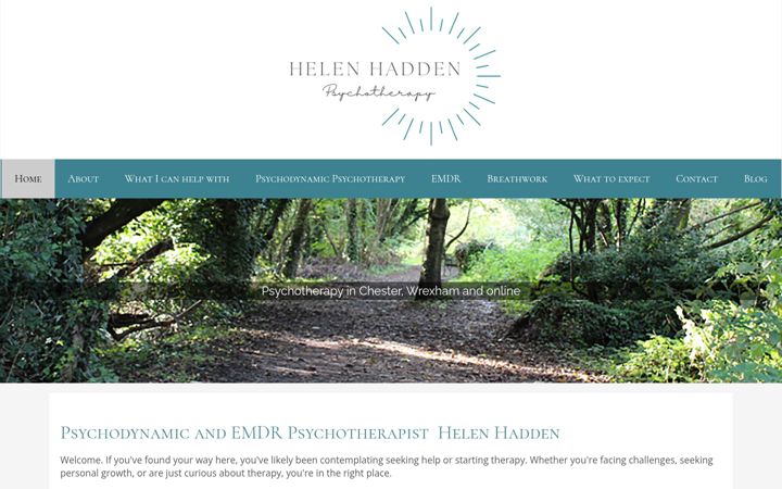 Screenshot of helenhaddentherapy.co.uk