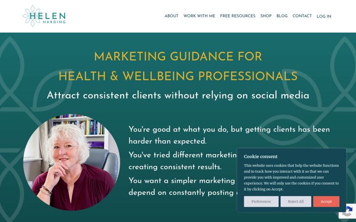 Screenshot of helenharding.co.uk