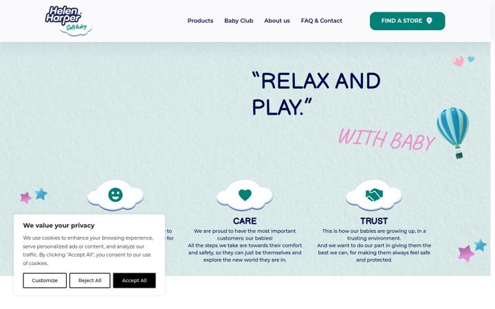 Screenshot of helenharperbaby.com
