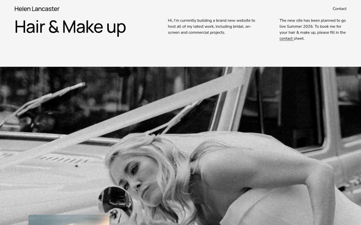 Screenshot of helenmakeupartist.co.uk