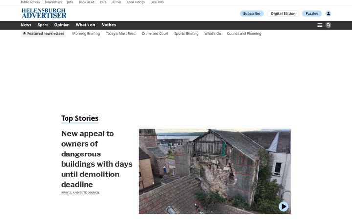 Screenshot of helensburghadvertiser.co.uk