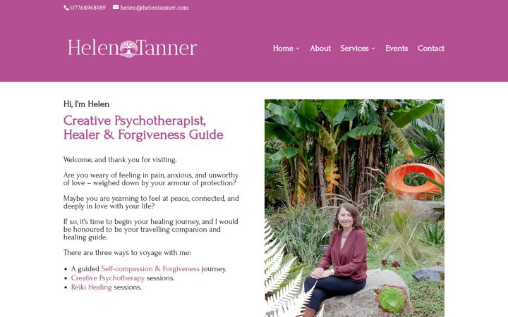 Screenshot of helentanner.com