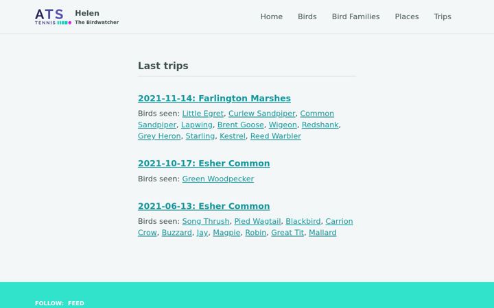 Screenshot of helenthebirdwatcher.com