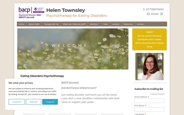 Screenshot of helentownsley.com