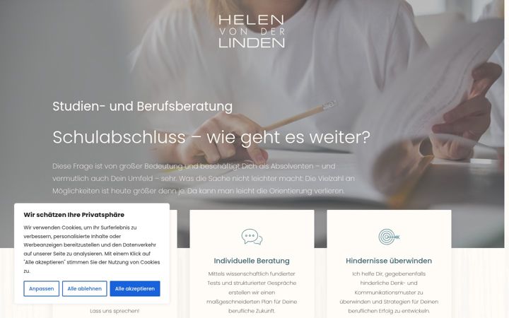 Screenshot ta' helenvonderlinden.de