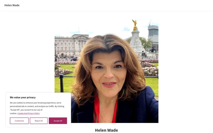 Screenshot of helenwade.com