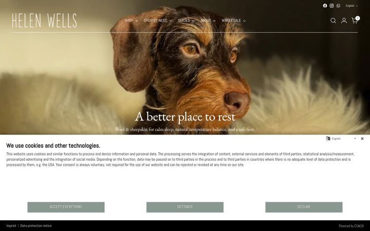 Screenshot of helenwells.com