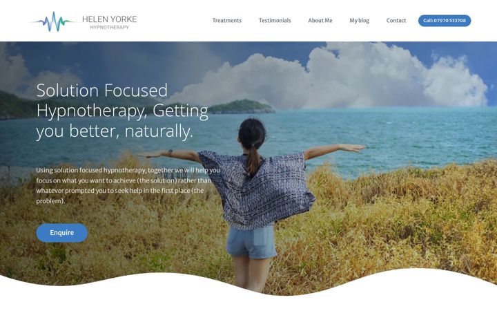 Screenshot of helenyorkehypnotherapy.co.uk