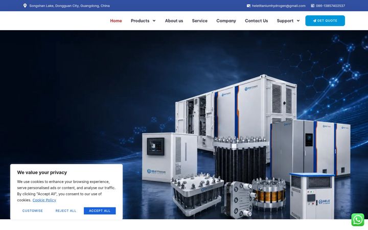 Screenshot of heletitaniumhydrogen.com