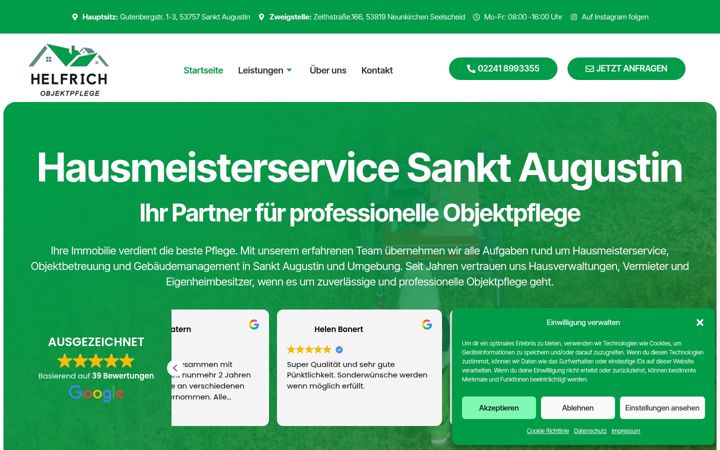 Snímek obrazovky helfrich-objektpflege.de
