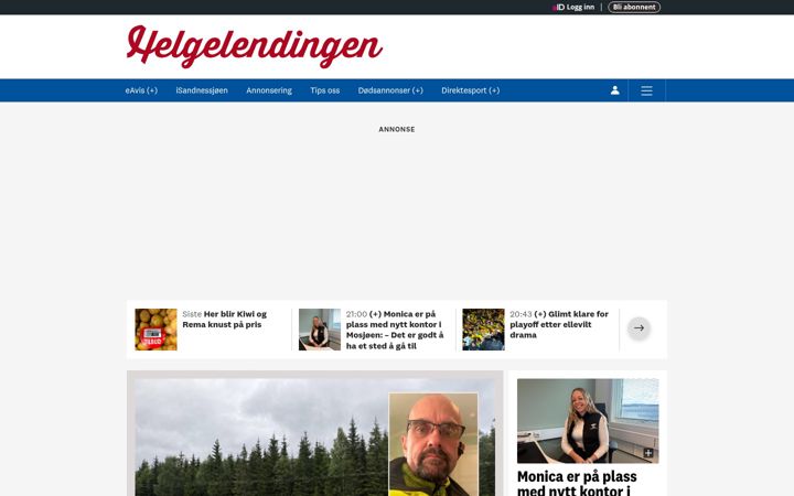 Screenshot of helg.no