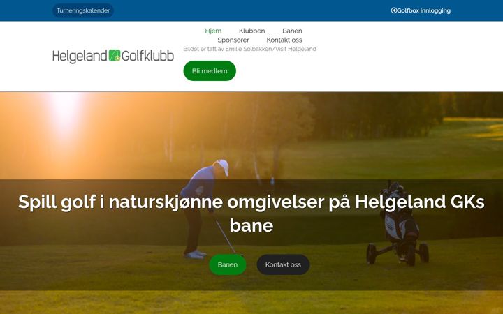 Screenshot of helgelandgolfklubb.no