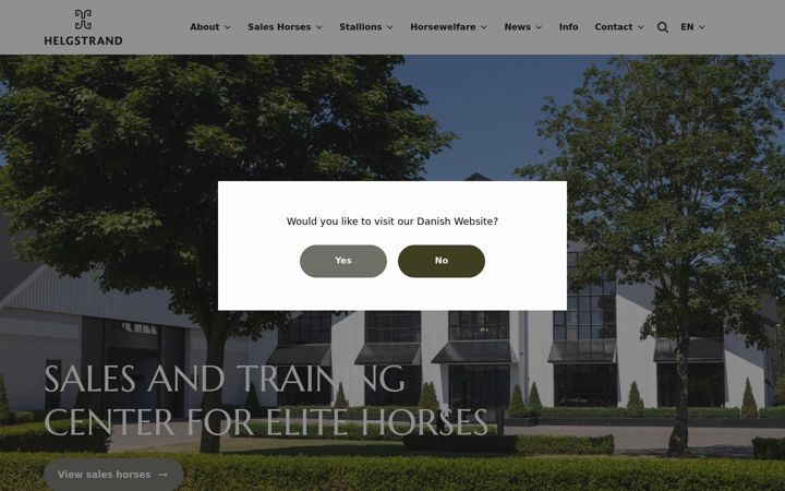 Screenshot of helgstranddressage.com