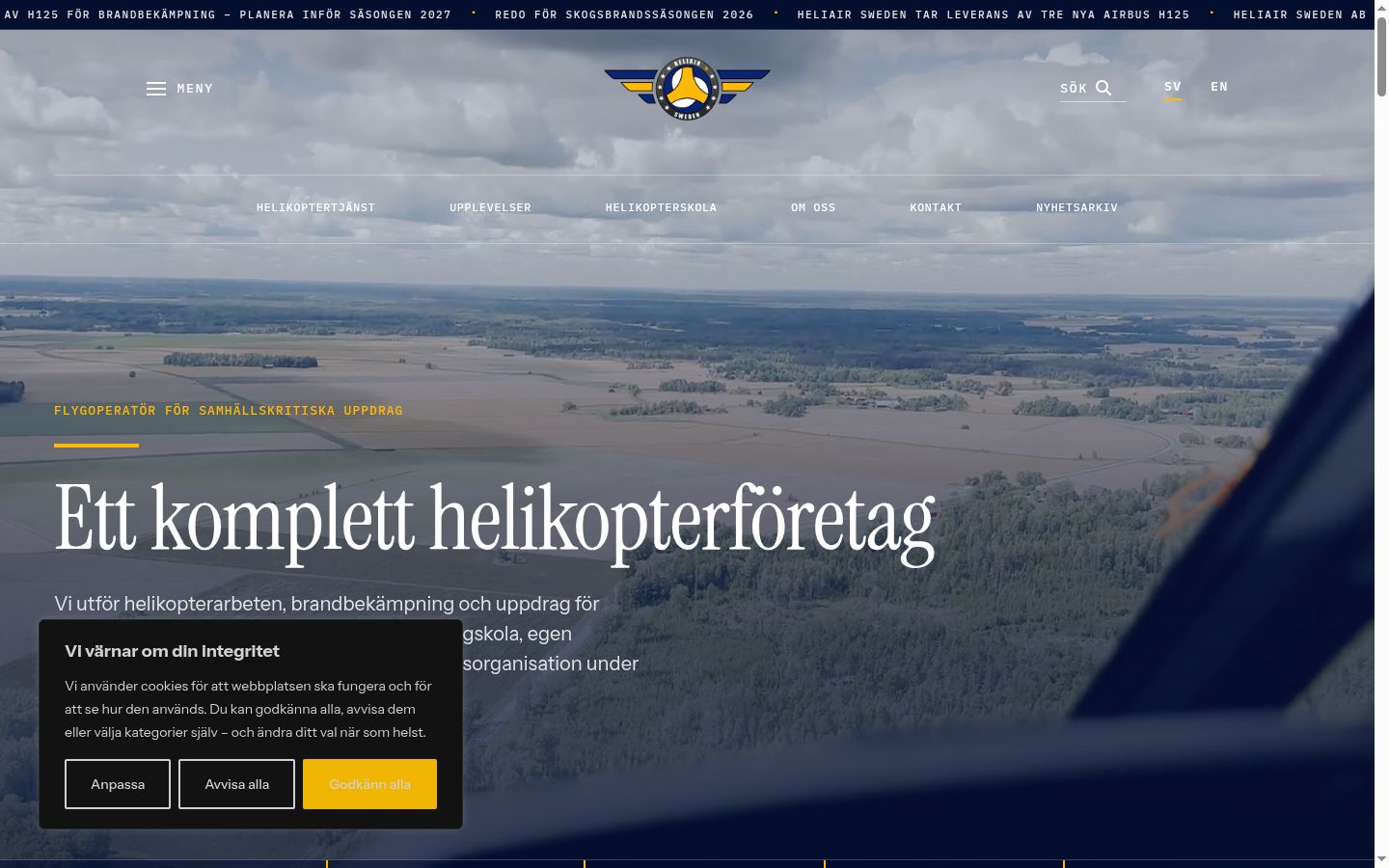Screenshot of the consent banner shown before any interaction