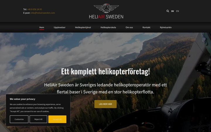 Screenshot of heliairsweden.com