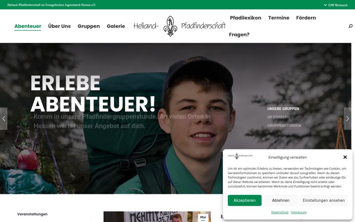 Screenshot of heliand-pfadfinderschaft.de
