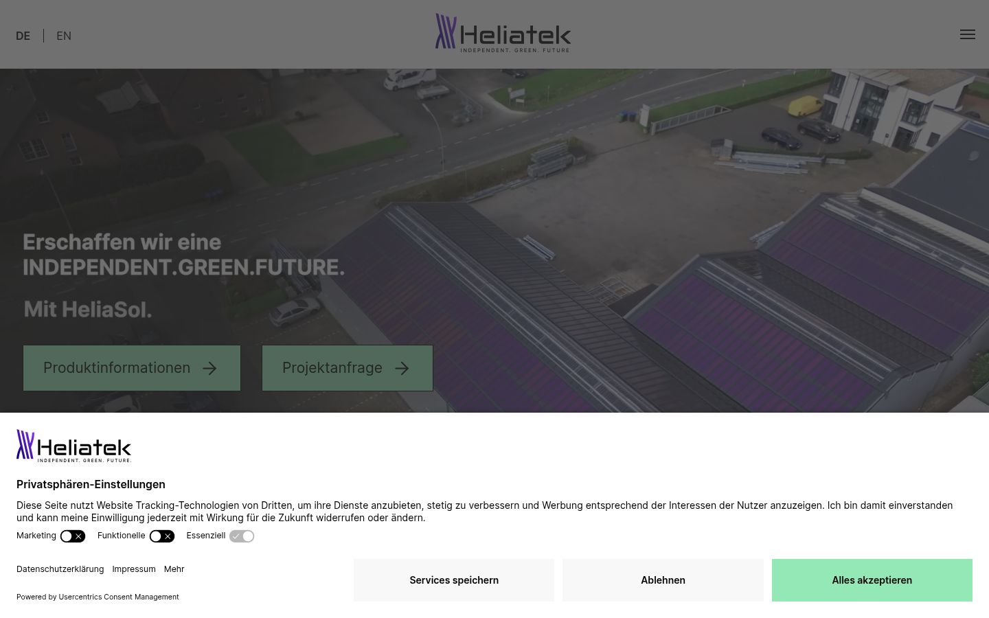 Screenshot del banner di consenso mostrato prima di qualsiasi interazione