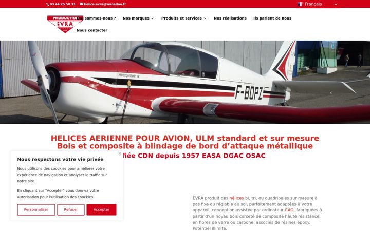 Screenshot of helices-evra.com