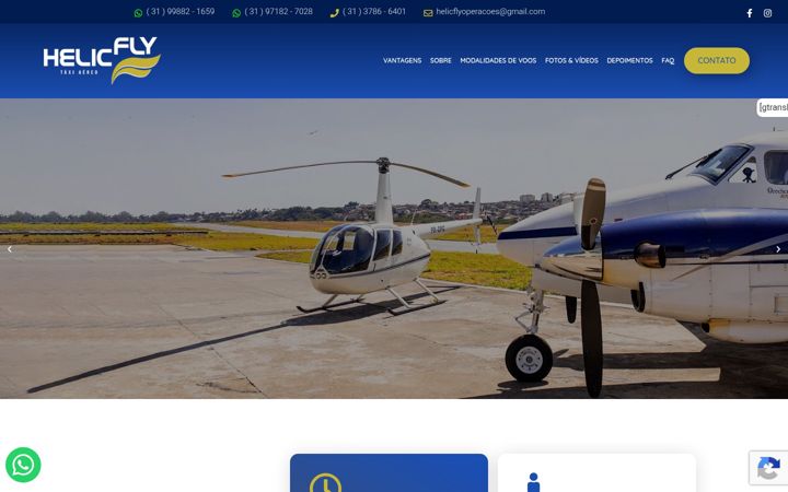 Screenshot of helicflytaxiaereo.com.br