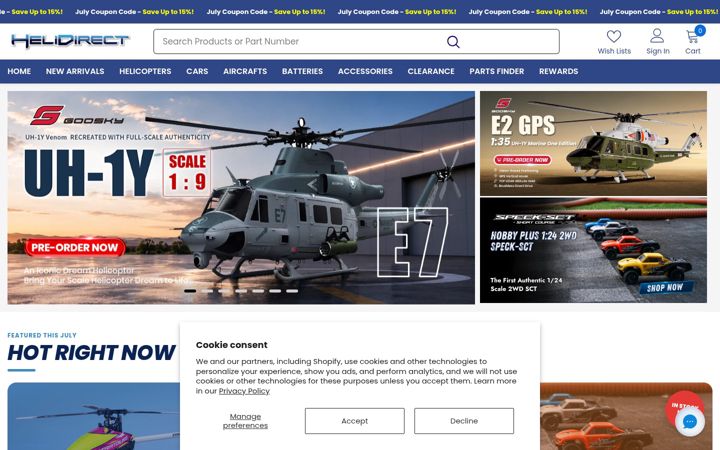 Screenshot of helidirect.com