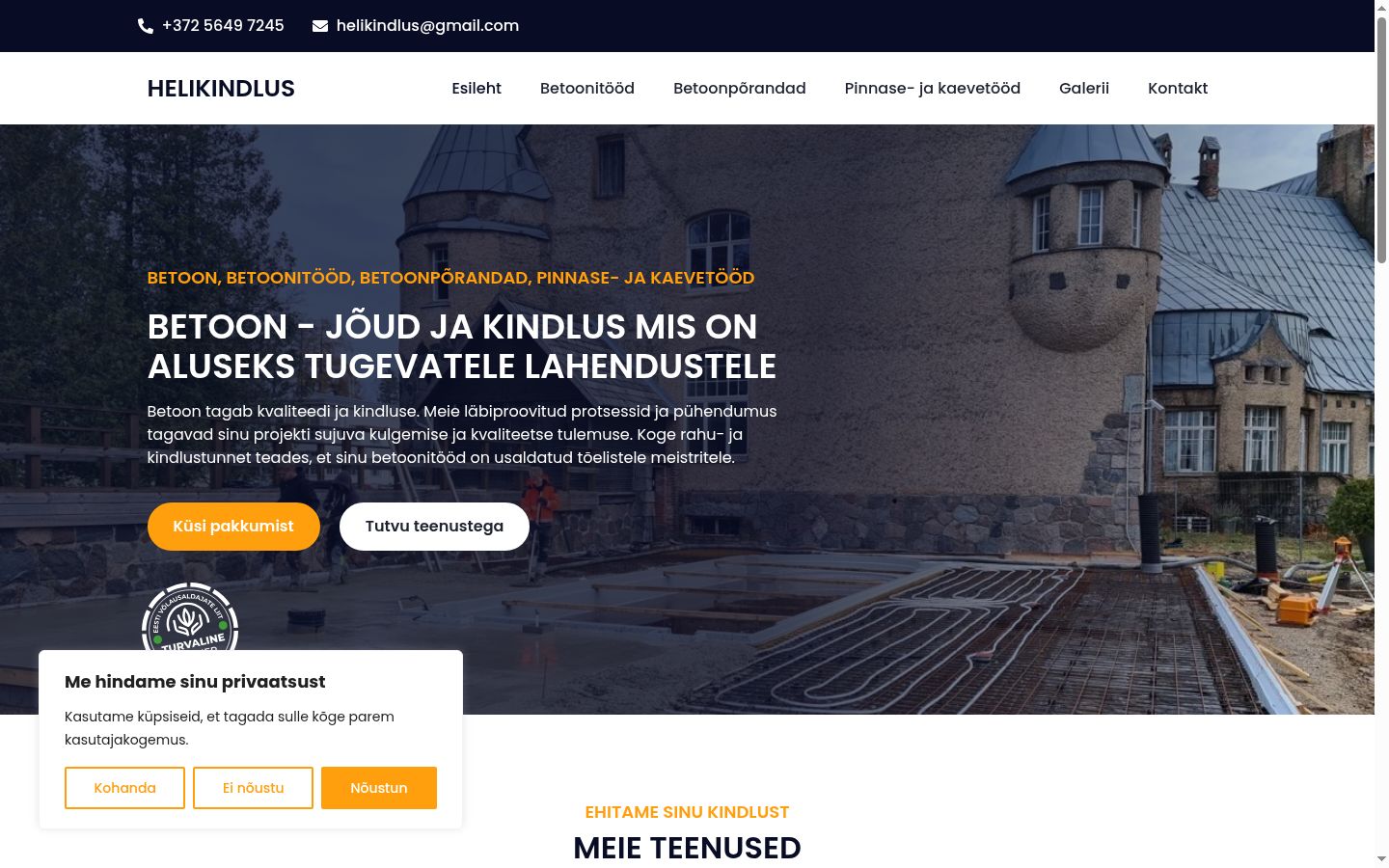 Sutikimo reklamjuostės, rodytos prieš bet kokią sąveiką, ekrano kopija