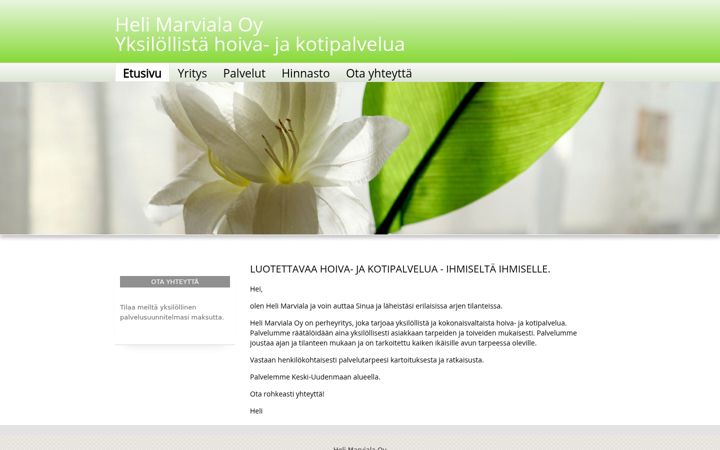 Screenshot of helimarviala.fi