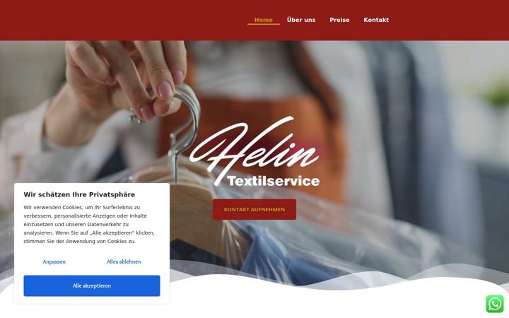 Captura de pantalla de helin-textilservice.de