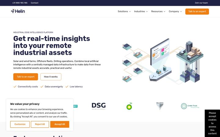 Screenshot of helindata.com