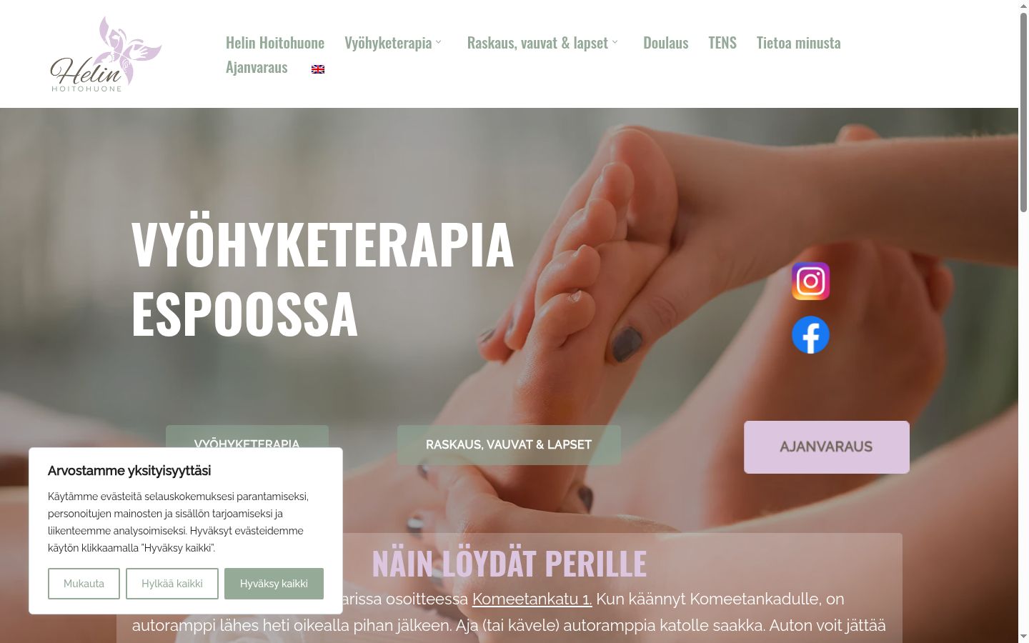 Skærmbillede af samtykkebanneret, som det blev vist før nogen interaktion
