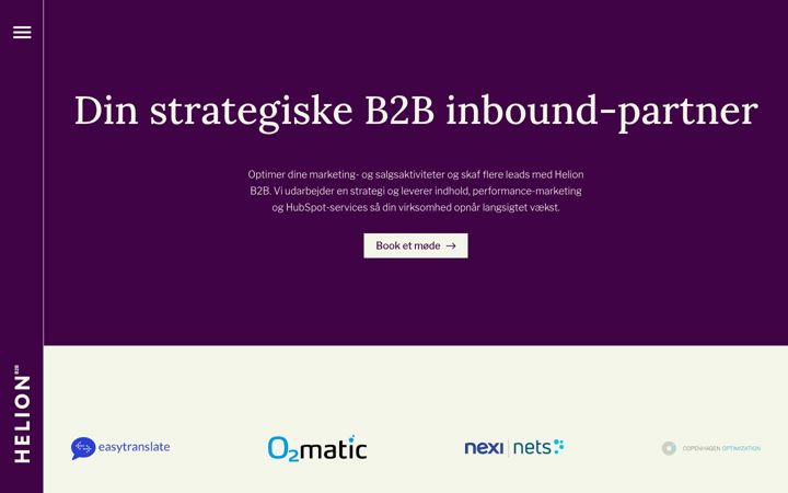 Screenshot of helionb2b.dk