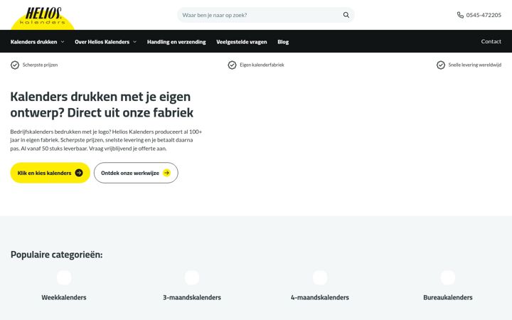 Screenshot of helioskalenders.nl