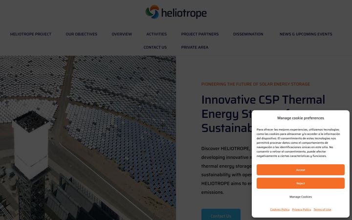 Screenshot of heliotrope-project.eu