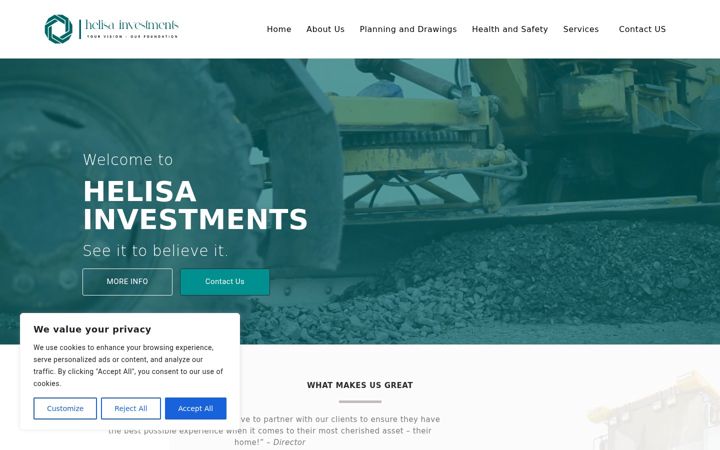 Screenshot of helisainvestments.co.uk