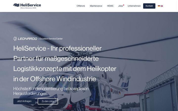 Skærmbillede af heliservice.de