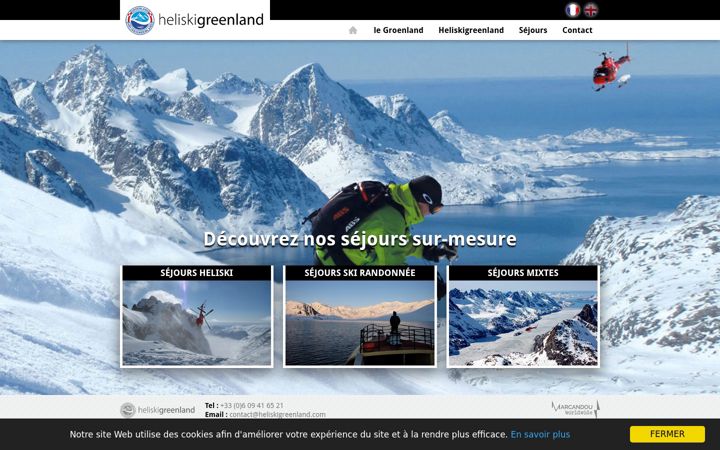 Screenshot of heliskigreenland.com