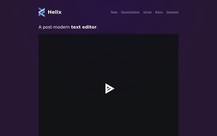 Screenshot of helix-editor.com