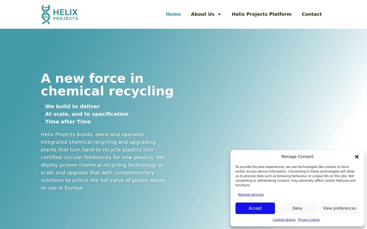 Screenshot of helix-projects.com